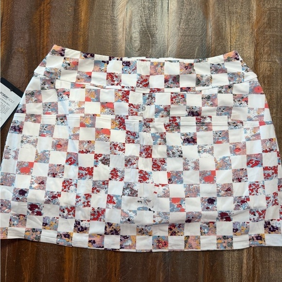 Foray Golf Pants - Foray Golf Women’s XL Floral Check Hidden Pocket Stretch Performance Skort NWT